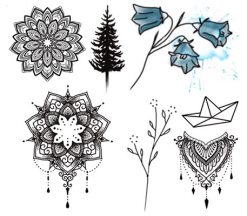 Mandala design, blomma, gran, mandala. Svenska tatueringar som håller bra.