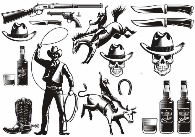 Cowboy Rodeo -tatuoinnit, siirtotatuoinnit.