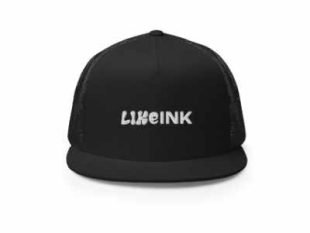 Like ink trucker cap black with white logo